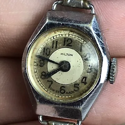 Vintage Hilton 7 Jewel Ladies Womans Wristwatch As Is For Parts • $9.99