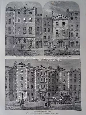 London SCHOMBERG HOUSE & NELL GWYNNE'S HOUSE Original Victorian Print 1878 • £9.95