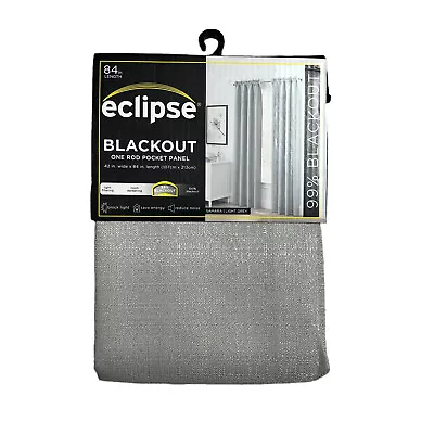 Eclipse Blackout One Rod Pocket  42 In. Wide 84 Inches Length Samara Light Grey • $22.95