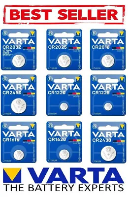 Button Batteries VARTA CR1220 CR1225 CR2016 Lithium • £3.40