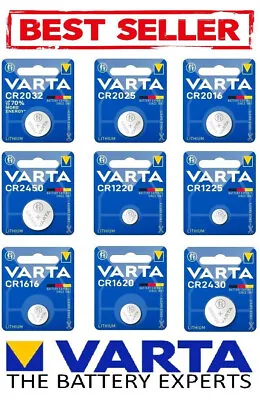 Button Batteries VARTA CR1225 CR1220 CR2016 Lithium • £3.40