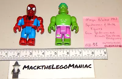 Mega Bloks 1903 Hulk And Spider-man Figures From Spiderman & Friends Tree House • $13.95