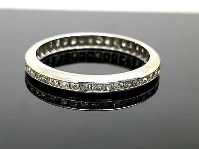 Women's Wedding Band Platinum Diamond 0.50ctw Eternity Ring Vintage Size 6.25 • $692.99