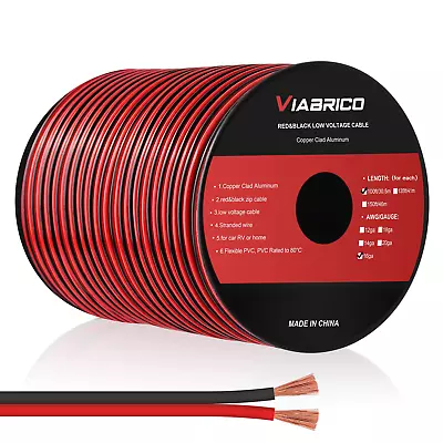 16 Gauge Wire 16awg Automotive Wire Electrical Wire 100ft 2 Conductor Red Black • $21.67