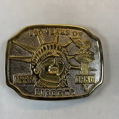 Statue Of Liberty Metal Belt Buckle 100 Years Of Liberty 1886-1986 Vintage • $4.95