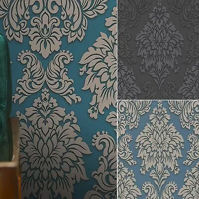 AS Creation Lizzy London Metallic Glitter Damask Wallpaper Luxury Floral Baroque • £17.99