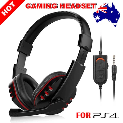 $15.85 • Buy 3.5mm Gaming Headset Headphones With Mic For PC Laptop PS4 PS5 Slim Pro Xbox One