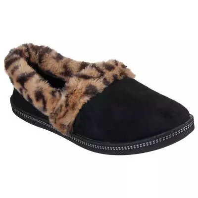 £29.95 • Buy Skechers Slippers Cozy Campfire Frisky Gal Black/Leopard Vegan 44355/BLK