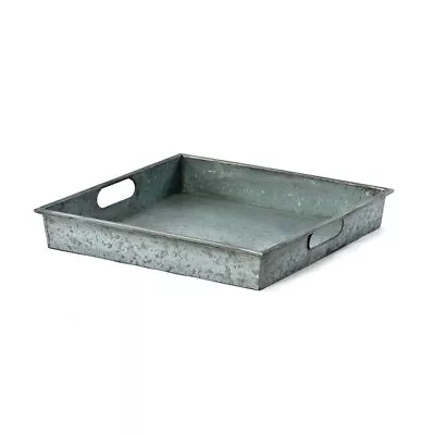 Square Galvanized Metal Tray With Handle • $28.73