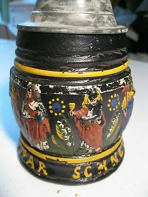 Antique Beer Stein Lidded 1870's Brown Crussen Jesus Apostle Beer Stein Mettlach • $59.99