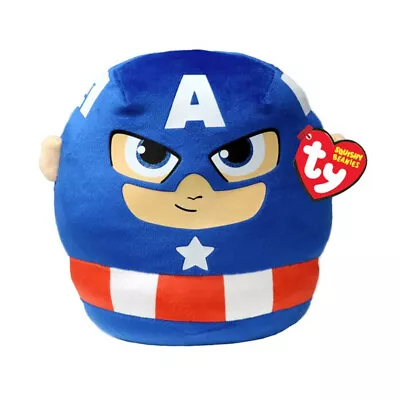 Ty Marvel: Captain America Squishy Beanies 10  Plush Toy 39257 • £8.95