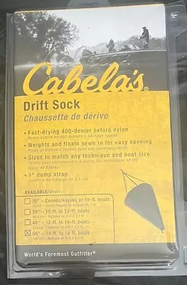CABELA'S EASY OPEN DRIFT SOCK 56  FOR 14' TO 18' BOATS ~ New In Package • $41.95