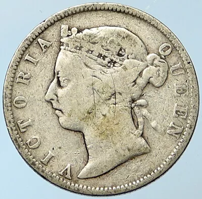 1897 BRITISH HONDURAS COLONY Queen Victoria ANTIQUE Silver 25 Cents Coin I100304 • $79.65