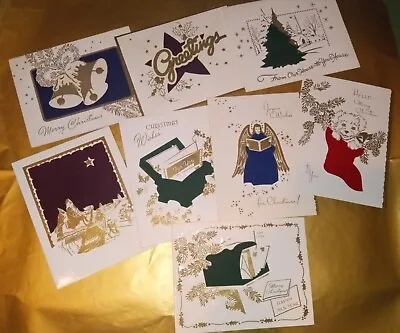 Vintage Star Crest Christmas Cards Box Of 8 Unused • $18