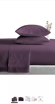 California King Size Pure Egyptian Cotton Bed Sheets Set 800 Thread Count Plum • $64.99