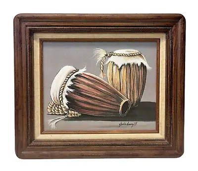 Gloria Dungill African Art Conga Drums Canvas Lithograph Giclee Signed Framed • $99.96