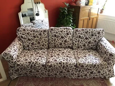 IKEA Ektorp 3-Seater Sofa COVER Set In Purple FLORAL *RARE* No Longer Sold • £110