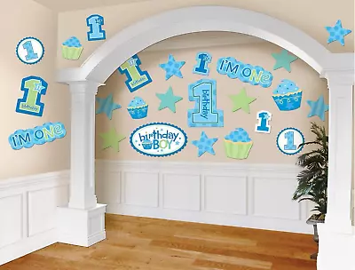 # Baby Boy Blue 1st Birthday I'm One Mega Value Cutouts 30pk Party Decorations • $18.99