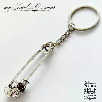 £3.89 • Buy Vintage Style Death Skull Keyring Silver Keychain Key Chain Gothic Punk Gift