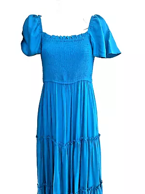 IRIS MAXI Royal Blue Ruched Bodice Maxi Dress Size 8 AS NEW • $25