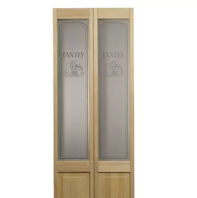 Door Pantry Unfinished Vintage Wood Interior Wooden Closet Panel Bifold Glass 32 • $563.69