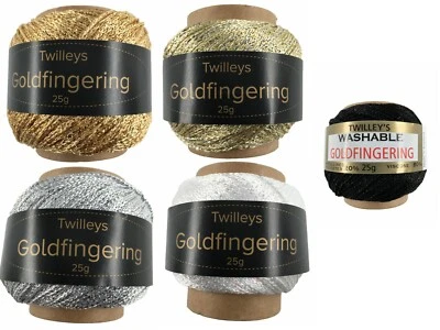 £2.50 • Buy Twilleys Goldfingering 25g Metallic Crochet & Knitting Yarn 5 Colours
