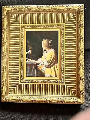 Framed Oil Painting Johannes Vermeer - Female Mistress And Maid On Board 11 X 13 • $35