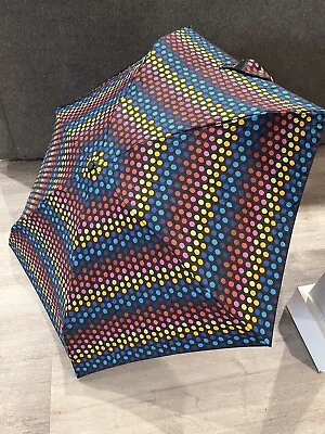 Totes Isotoner Umbrella Polka Dot Manual Travel Size Open Close Strong • $11