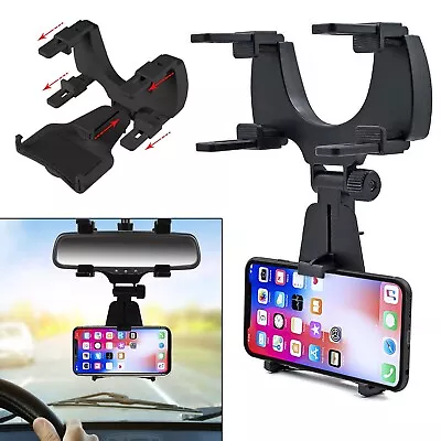 2 PCs Rotatable Holder Car Phone Stand Rear View Mirror Mount Bracket Cell Phone • $7.99