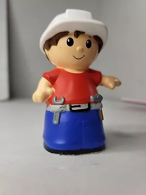 Mega Bloks First Builders Construction Worker Man Boy Figure White Hat Red Shirt • $3