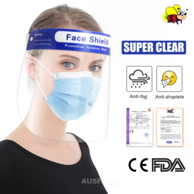$28.95 • Buy Full Face Shield Mask Clear Protective Film Shields Visor Safety Cover Anti-Fog