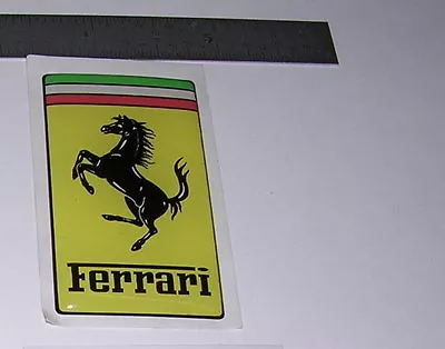 FERRARI RESIN COATED 1-1/4  X 2  RECTANGULAR VINYL EMBLEM STICKER DECAL Free S&H • $7.50