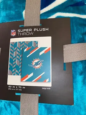 Miami Dolphins NFL Logo Brands Super Plush Throw Blanket 60”X 70”(152cmX177cm) • $39.99