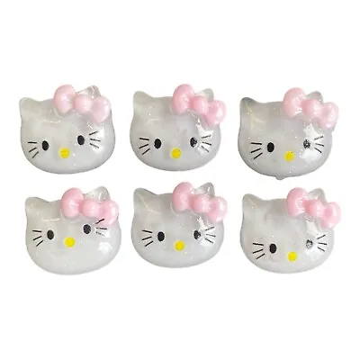 £3.99 • Buy Resin KAWAII Sanrio Hello Kitty Glitter Charms Flat Back Nail Charm Cabochon DIY