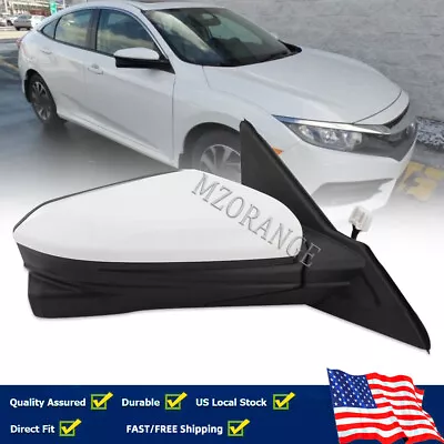 Right Side Mirror Assembly Power Fold Heated View Camera For Honda Civic 16-2018 • $96.38