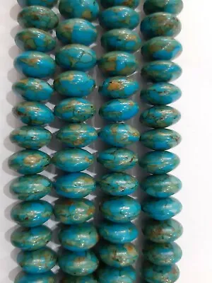 Iolite Turquoise 12X7MM Plain RONDELLE APPR.54 Beads 1STRAND 2 Strands 1 LOT  • £14.90