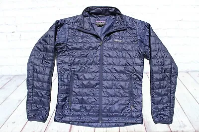 Men PATAGONIA Blue Nano Puff Zip Primaloft Insulated Sweater Jacket Small $199 • $145