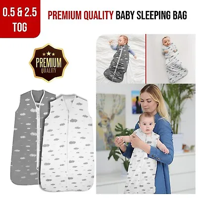 Baby Sleeping Bag Unisex Quilted 0.5&2.5 TOG 100% Cotton Swaddle 18-36 Month • £6.99