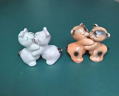 VTG Vantellingen 2 Pair Bunny Hug Bear Hug Salt Pepper Shakers • $8