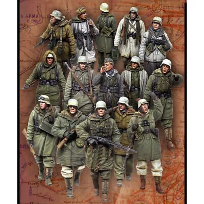 1/35 Resin Figure Model Kit WW II German Soldiers 15 Man Unpainted Unassembled • $55.88