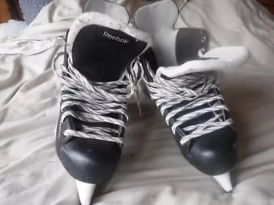 Reebok Mens Black Ice Hockey Skates Size 8 Pre Owned • $39.99