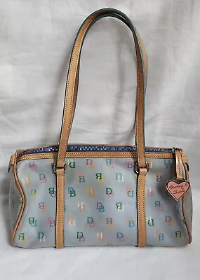 Dooney & Bourke Blue Signature Rainbow Monogram Barrel Shoulder Handbag Purse  • $39