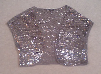 COAST Bronze Sequin Short Cardigan/Bolero Size Small • £15