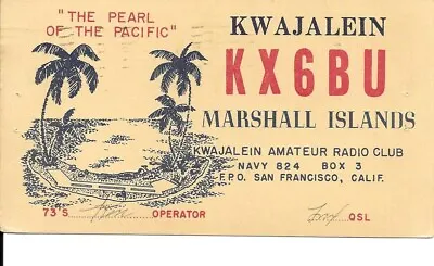 QSL  1965  Kwajalein Marshall Islands   Radio Card • $6.02