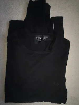 Men’s AX Armani Exchange Black Sweater Jumper Top S Cotton Cashmere • £15.99