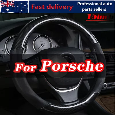 Luxury Black Carbon Fiber Car Steering Wheel Covers For Porsche Panamera Boxster • $38.95