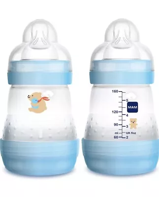 MAM Easy Start Anti-Colic Bottles 5 Oz 2-Count Baby Slow Flow Self Sterilizing  • $19.97