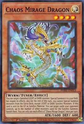 $1.98 • Buy Chaos Mirage Dragon PHHY-EN013 Super Rare 1st Edition NM Yugioh
