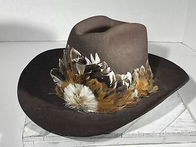 🔥 Vintage TRAIL BOSS Cowboy / Western Hat 100% Wool Brown Men’s Size 7 ???? • $174.88