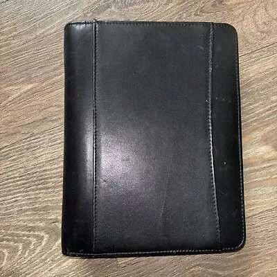 FRANKLIN COVEY Classic Black Zip-Around 7 Ring Binder Planner Leather • $25